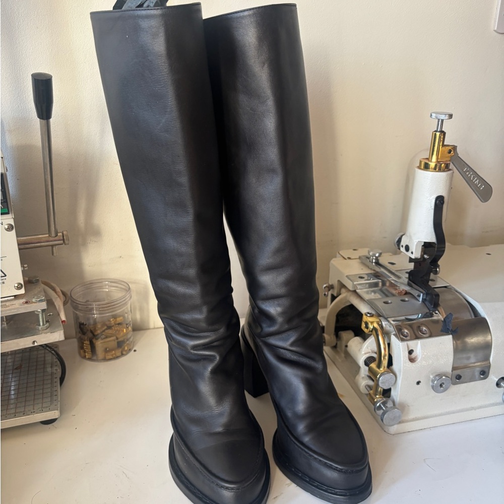 Ann Demeulemeester Black Over the Knee Boots